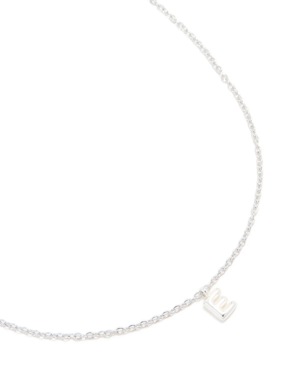 Waterproof Stainless Steel Mini Bubble Letter E Necklace