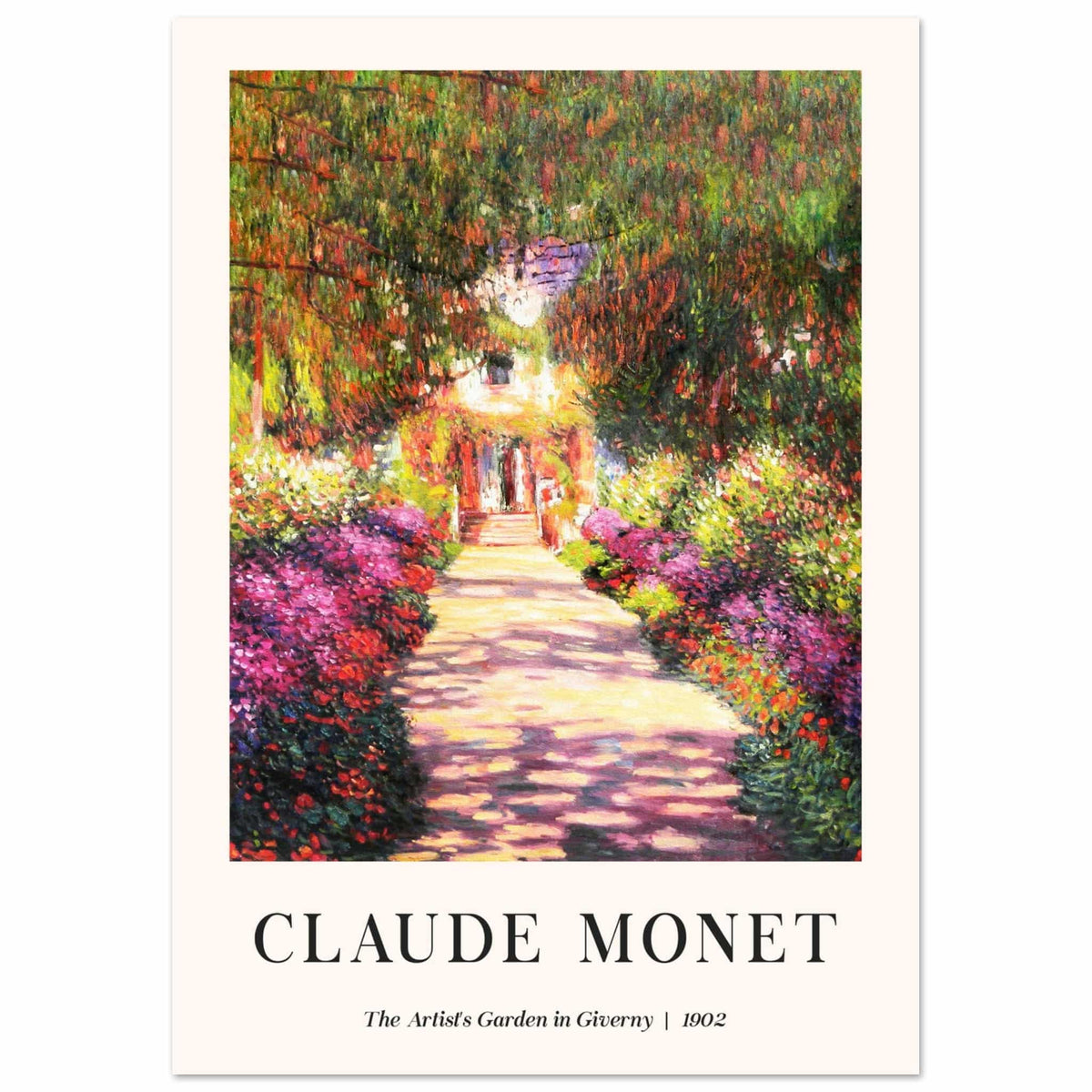 Artfulprints Poster Claude Monet - The artist's garden in Giverny II  - A4 21x29.7 cm - Meerkleurig