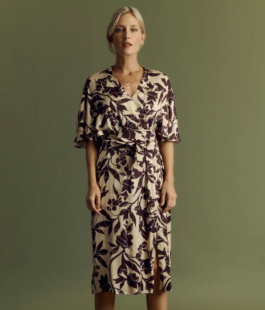 Robe fluide en satin de viscose RECEPTION/85054/543