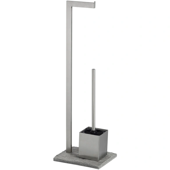 Stand WC-Garnitur, Granit, Edelstahl, Grau