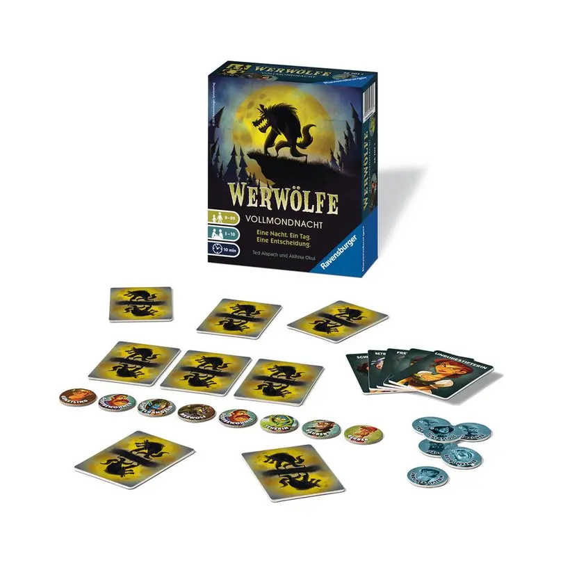 Brettspiel 16-teilig Werwölfe Vollmondnacht