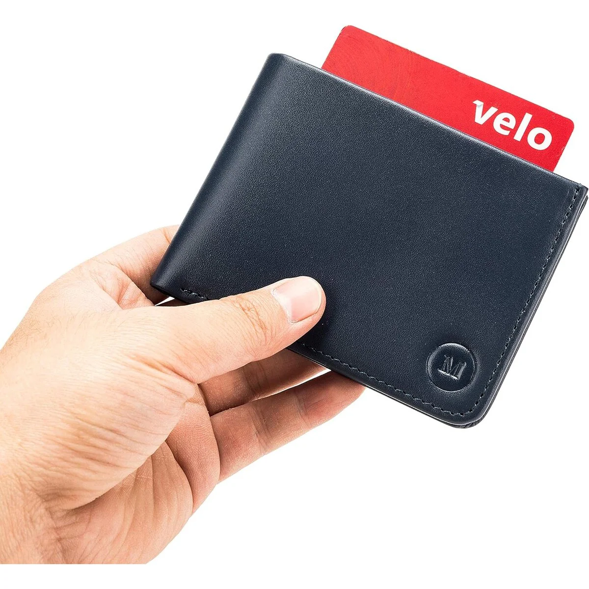 Genuine Calf Leather Slim Bifold RFID Wallet Card Holder Minimalist Secret Pocket (Bi-Fold) - 2-Tier