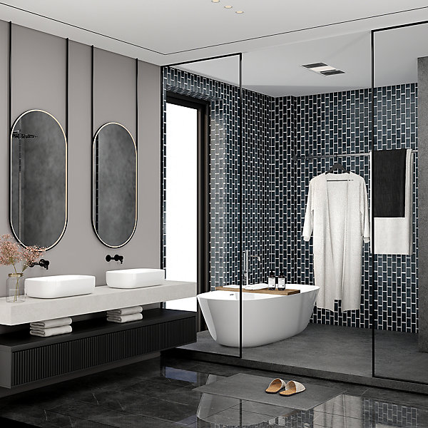 Mosaïque céramique bleu L. 29,3 x l. 28,8 cm GoodHome