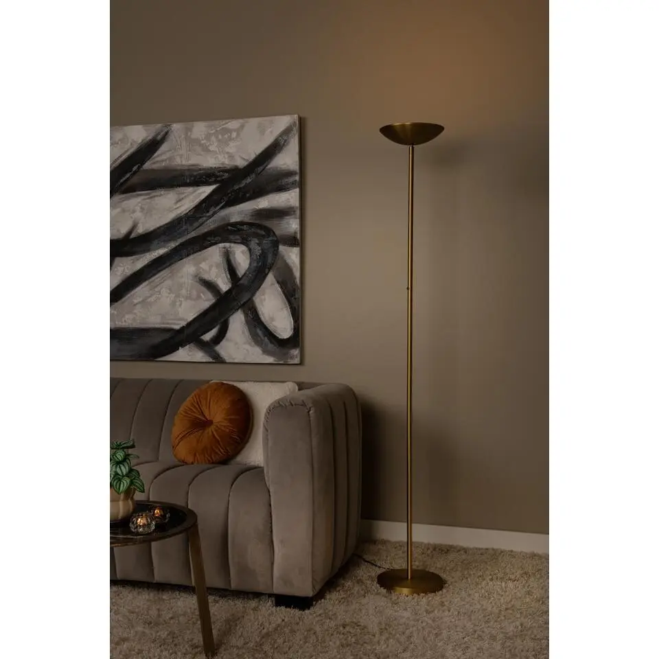 Lucide ZENITH Vloerlamp - Mat Goud / Messing