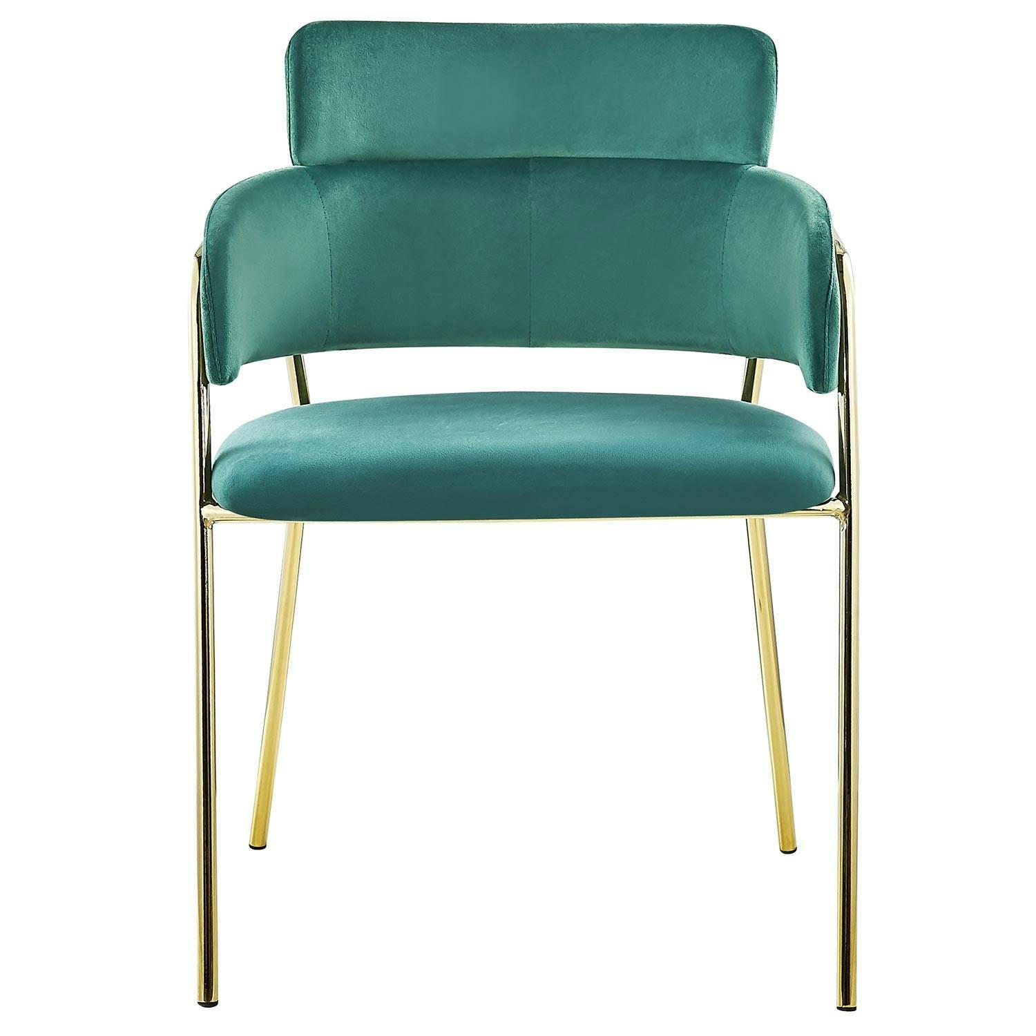 GINKO - Lot de 2 chaises / fauteuils  velours vert