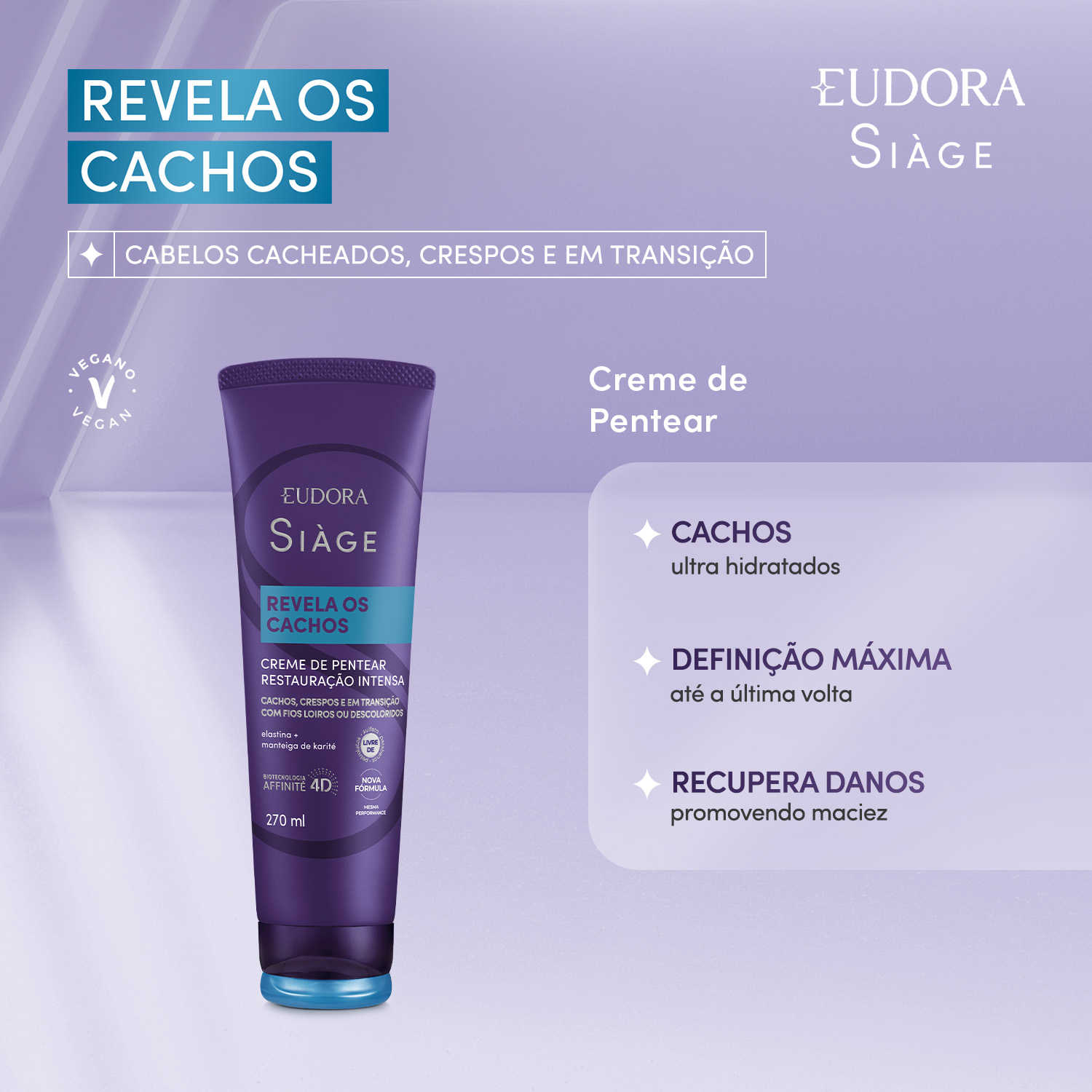 Creme Para Pentear Siàge Revela Os Cachos 270ml
