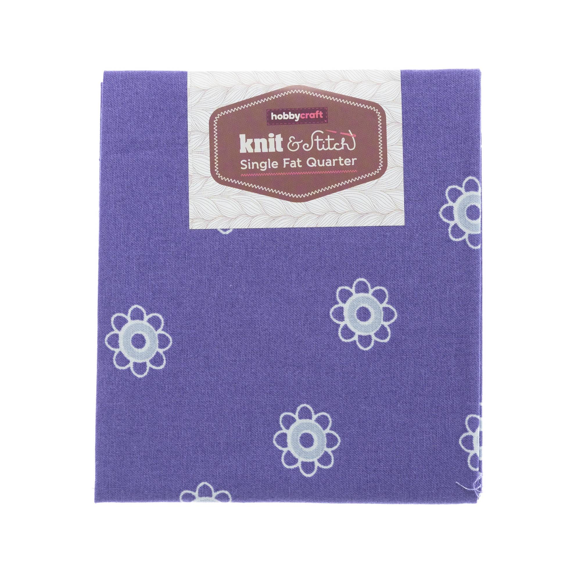 Purple Flower Single Cotton Fat Quarter