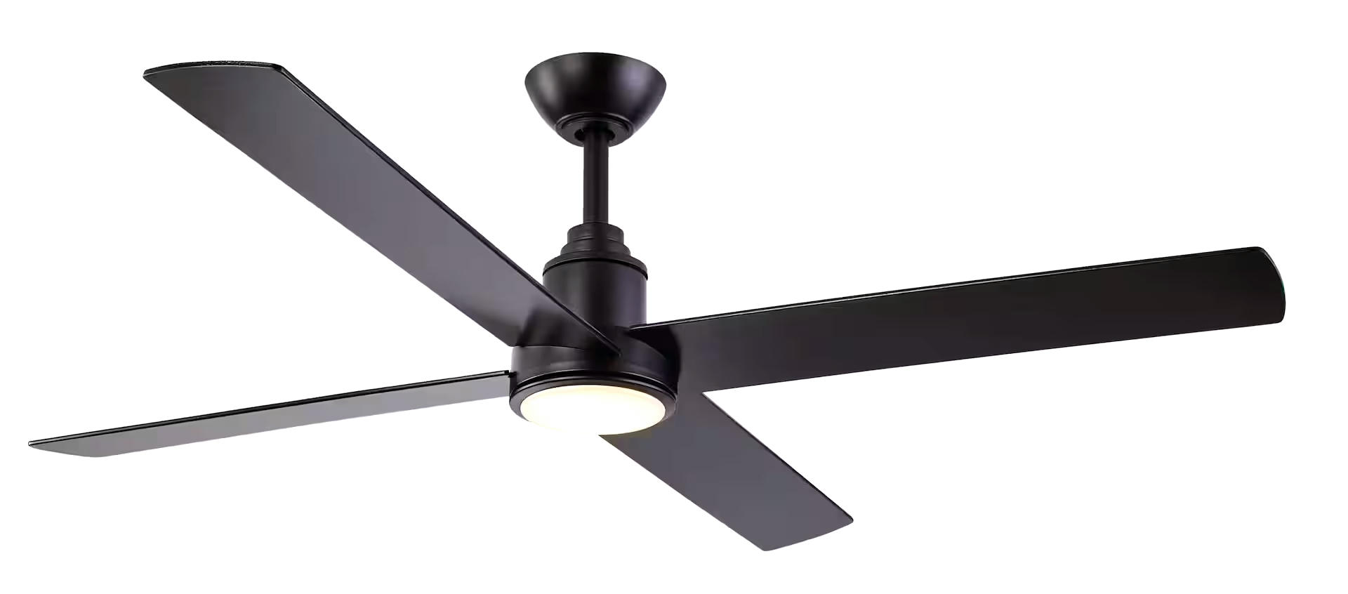 NOMA Marshall 4- Blade 6-Speed Ceiling Fan with Integrated LED Light Kit & Remote, Matte Black, 52-in