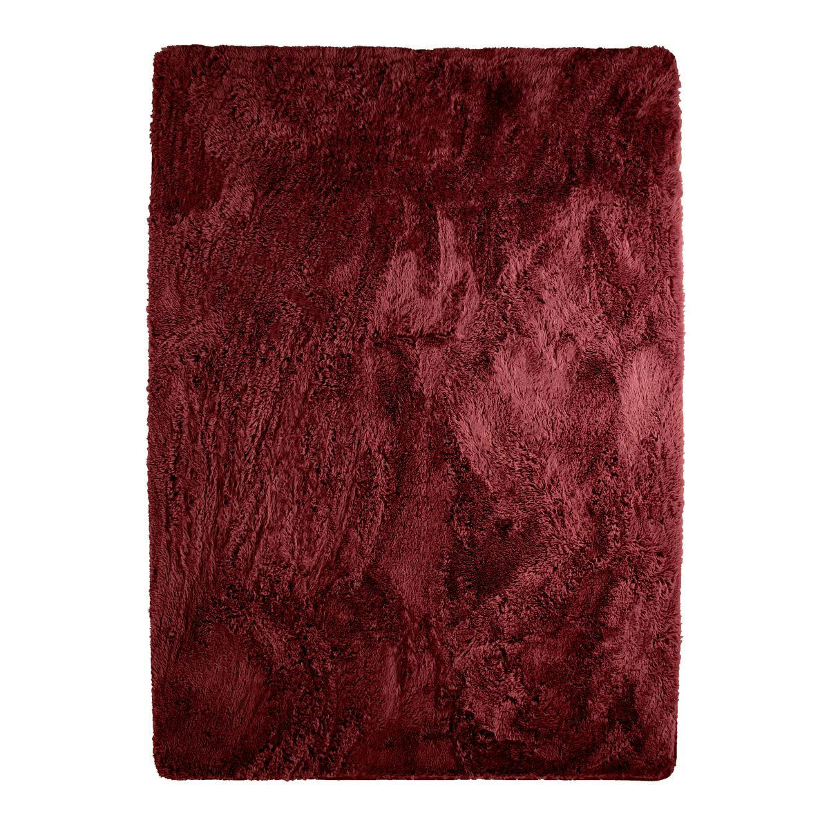 NEO - Tapis lavable à base fine et souple extra doux rouge bourgogne 120x170