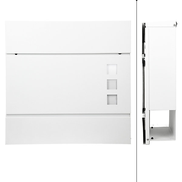 Boîte aux lettres avec support mailbox blanc moderne avec 2 clés incluses