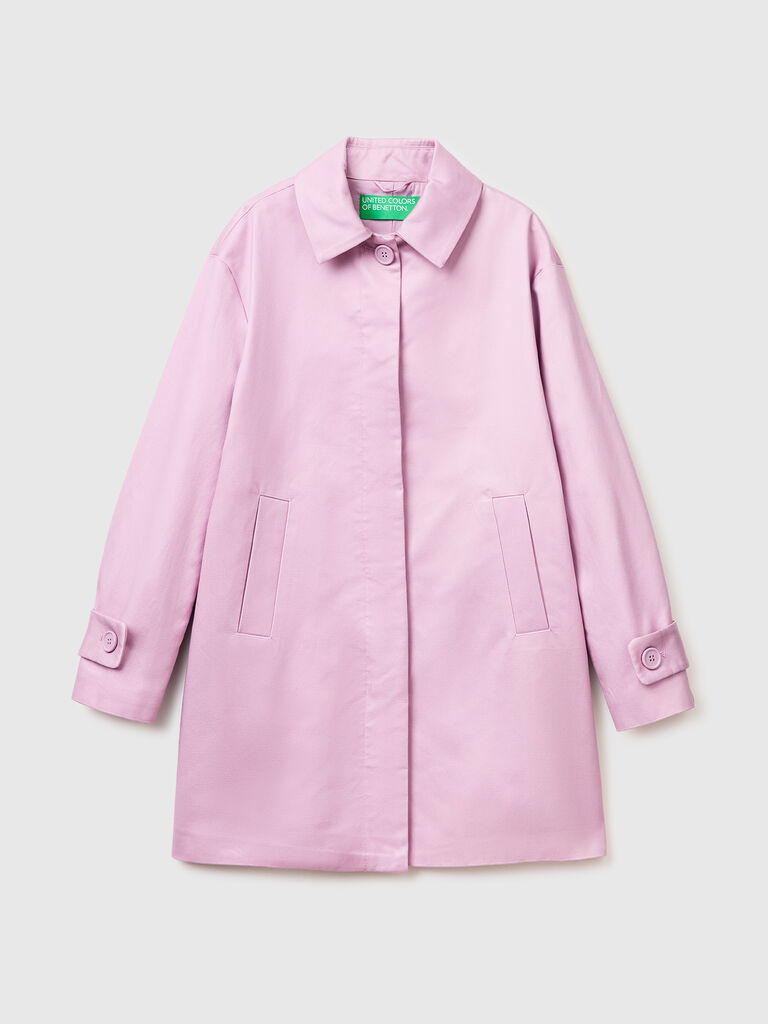 Midi duster coat with collar