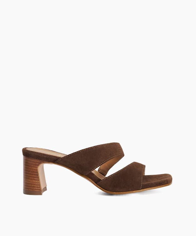 Jaeda Brown - Suede Block Heel Mules