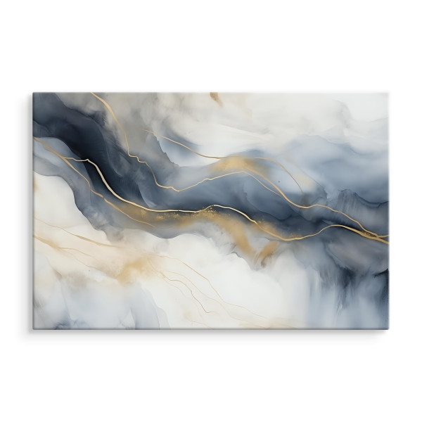 Obraz Do Salonu Marmurkowa Abstrakcja Ze Złotem 30x20cm