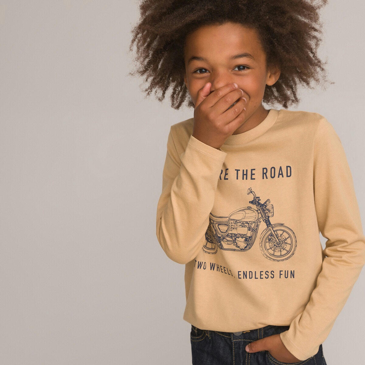 T-shirt manches longues, imprimé moto