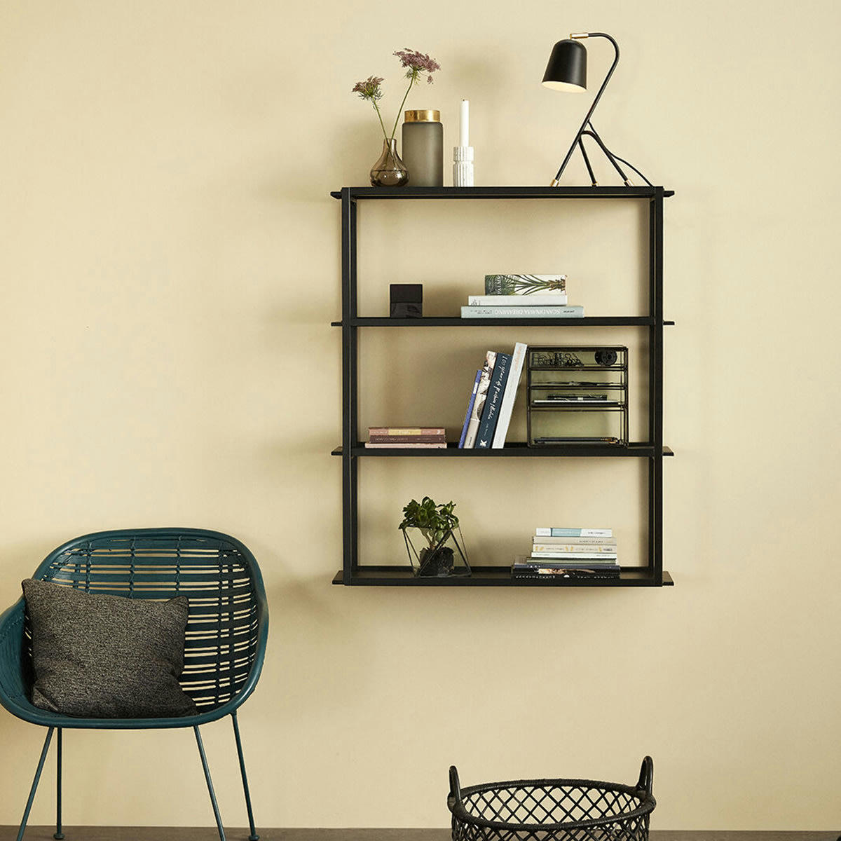 HARVEST - Panier en rotin noir (x2)