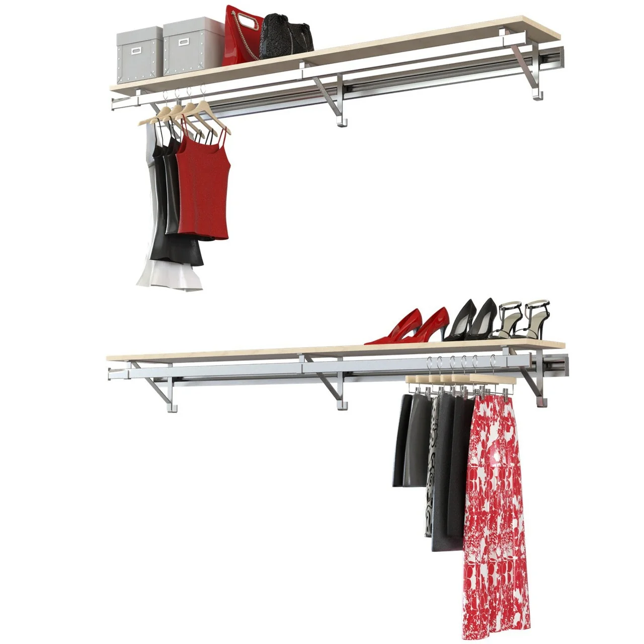 arrange a SPACE RCMBX Double Shelf-Hang Closet System
