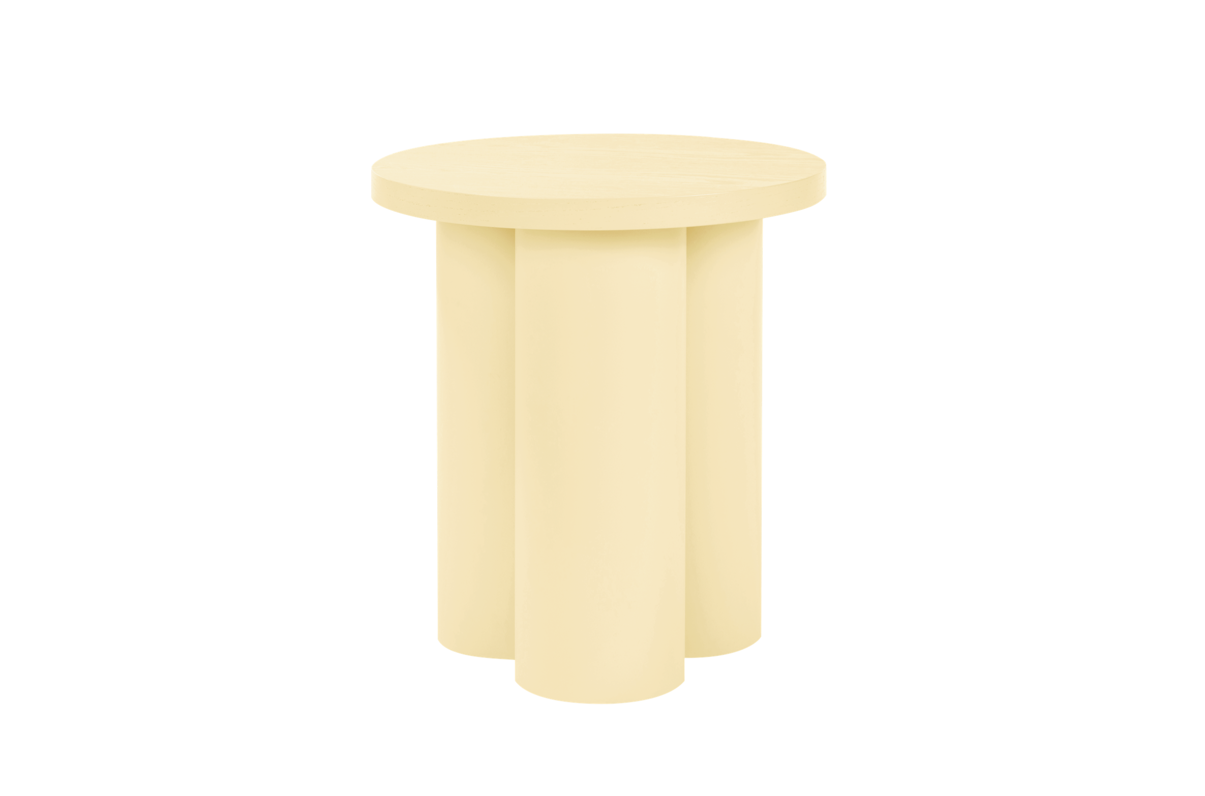 noo.ma Oly Stool - ronde kruk/ bijzettafel, Butter Yellow, hout en staal