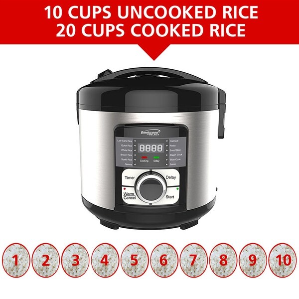 Brentwood Select 12 Function Stainless Steel Multi-Cooker in Black - 7 Quarts