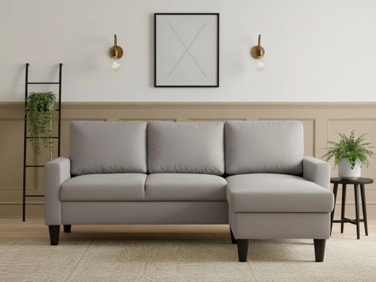 Sofá com chaise longue reversível MALEK