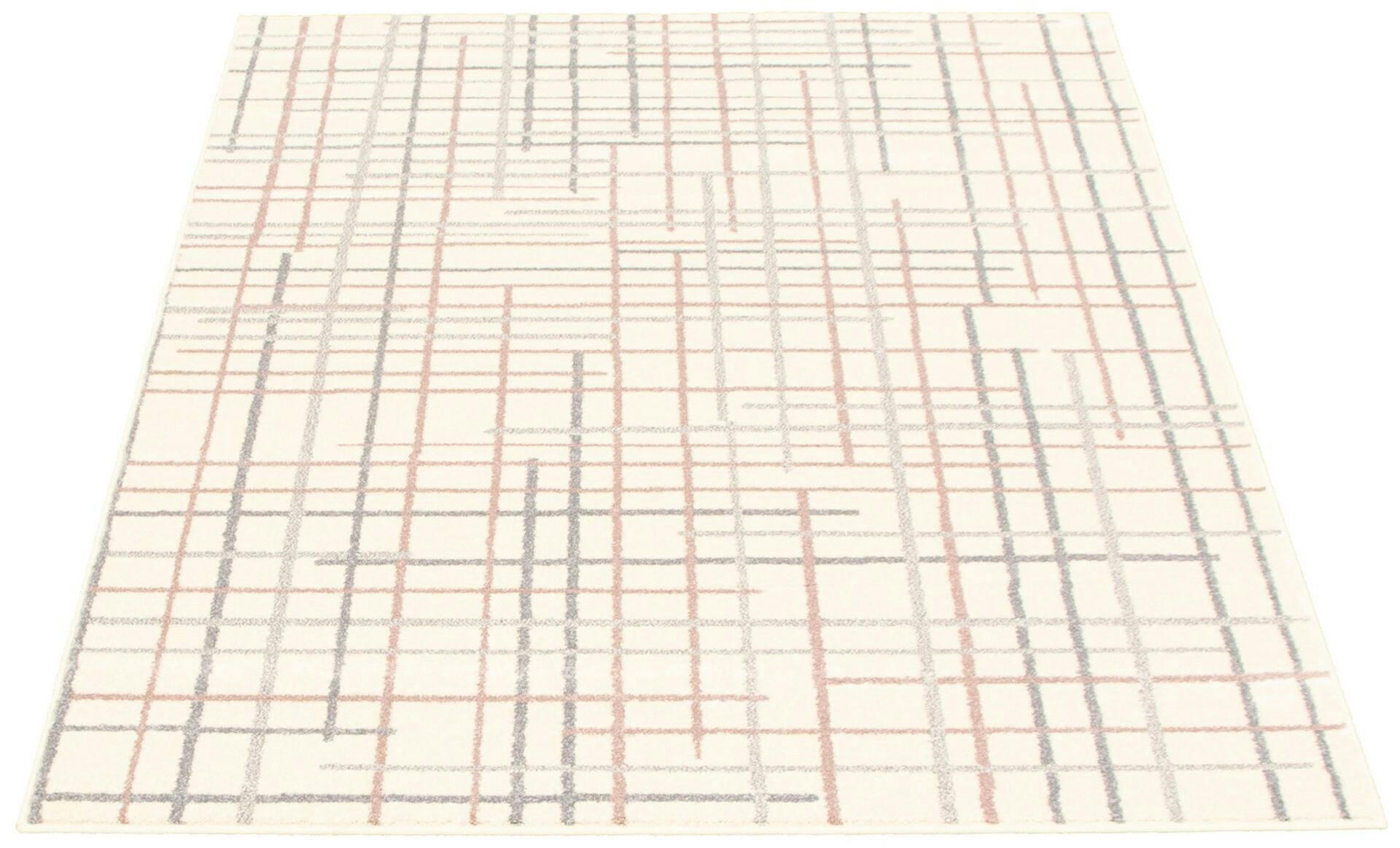 ECARPET Tessa Indoor Geometric Area Rug, Cream/Silver, Assorted Sizes