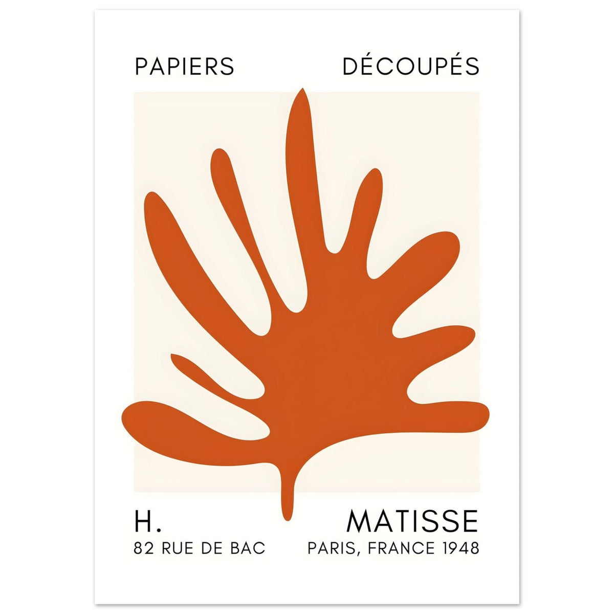 Artfulprints Poster Matisse – Coral drift orange  - 50x70 cm - Oranje
