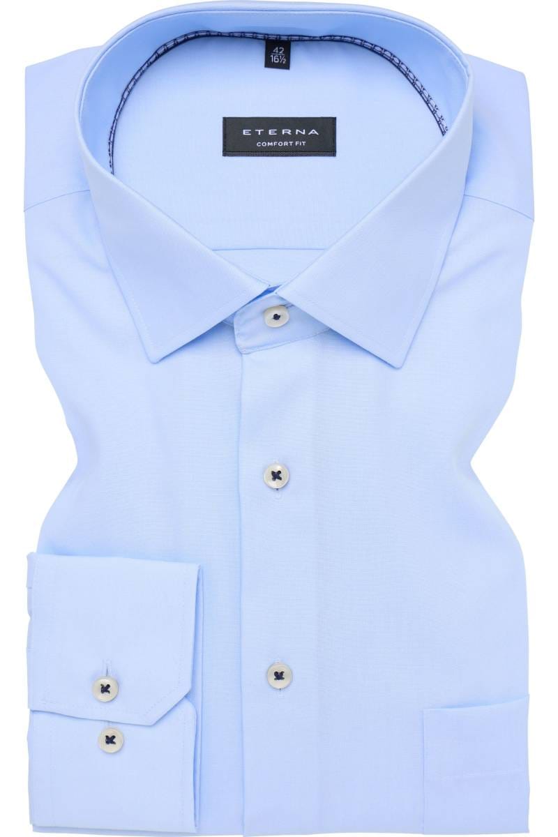 ETERNA Comfort Fit Hemd hellblau, Einfarbig (extra langer Arm)