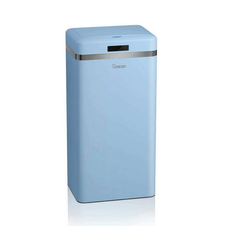 Swan 45L Retro Square Sensor Bin - Blue