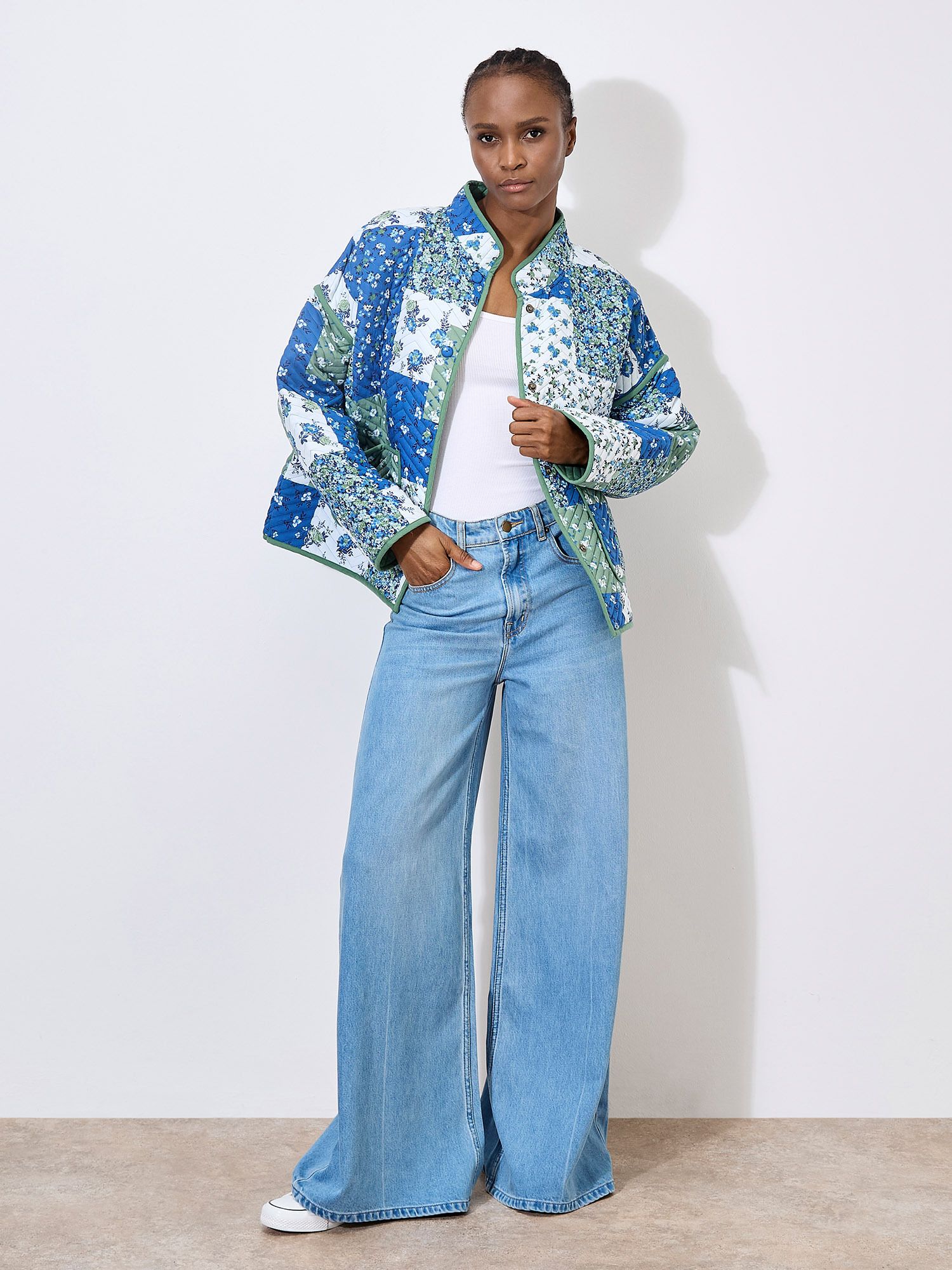 Apricot Patchwork Quilted Reversible Jacket