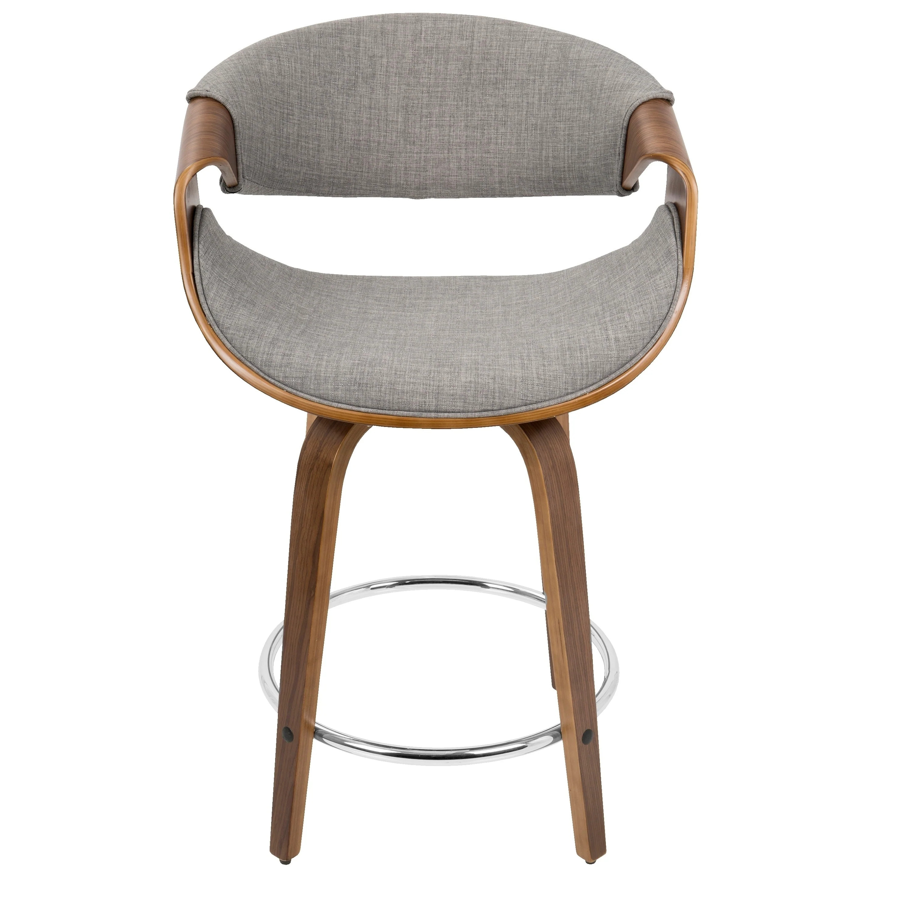 Carson Carrington Sauda 24 Fixed-Height Counter Stools with Bent Wood Legs & Round Footrest (Set of 2)