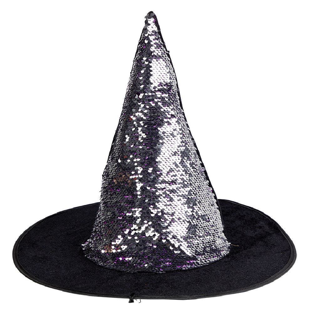 Chapeau Halloween sorcière TU enfant noir à sequins