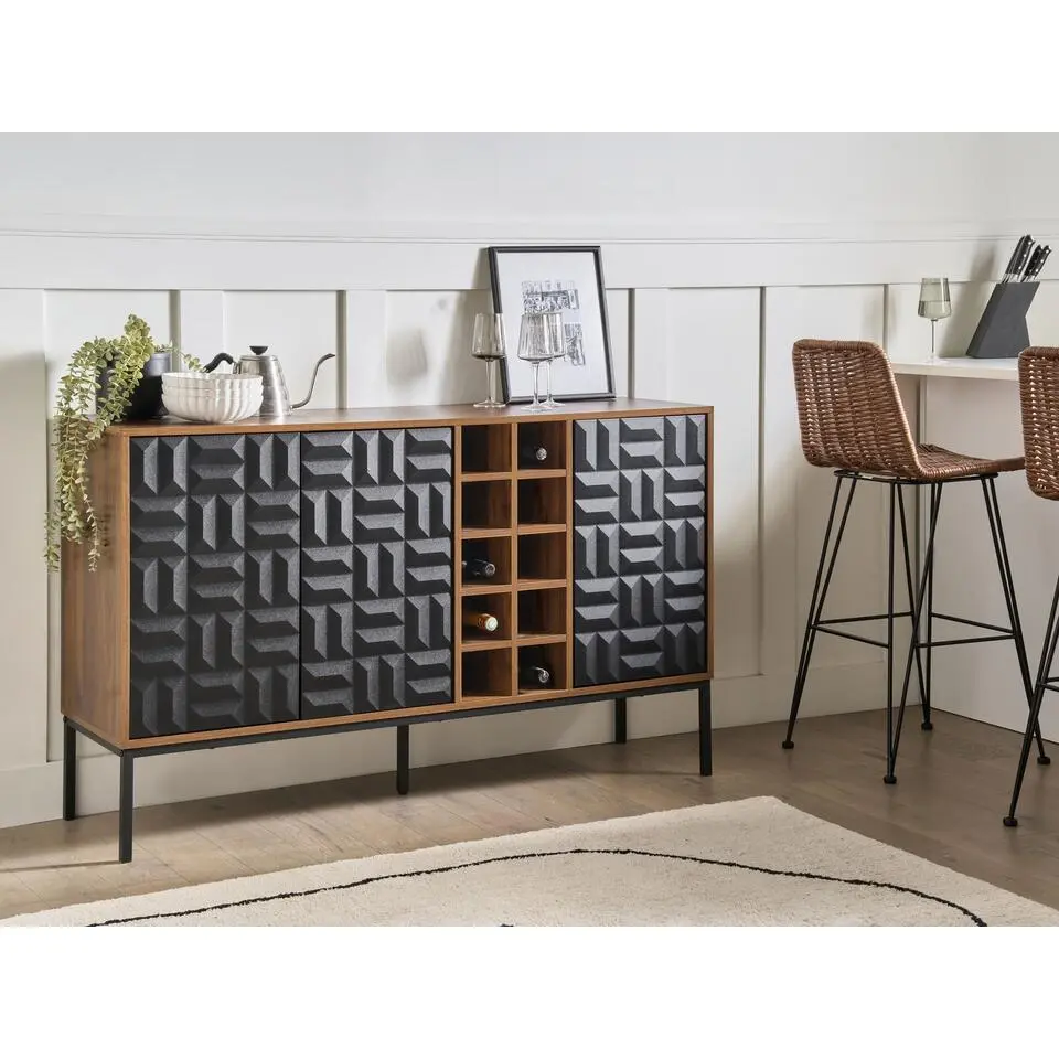 CARAQUET - Wijnkast - Donkerbruin - MDF