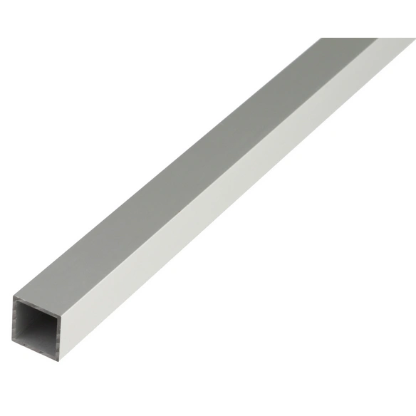 Vierkantrohr, 1000 x 10 x 10 x 1 mm, Silber, Aluminium