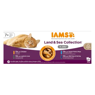 IAMS Advanced Nutrition Senior 7+ Land & Sea Collection in Jelly