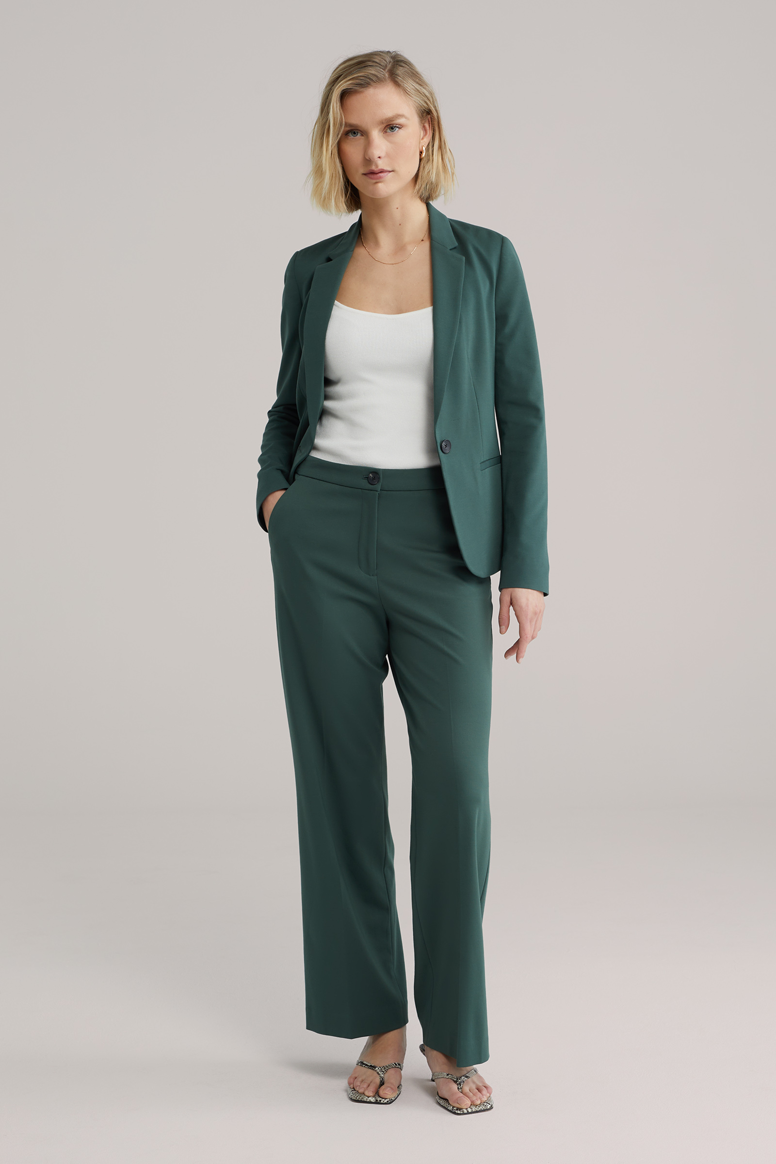 Dames petite wide leg pantalon met stretch