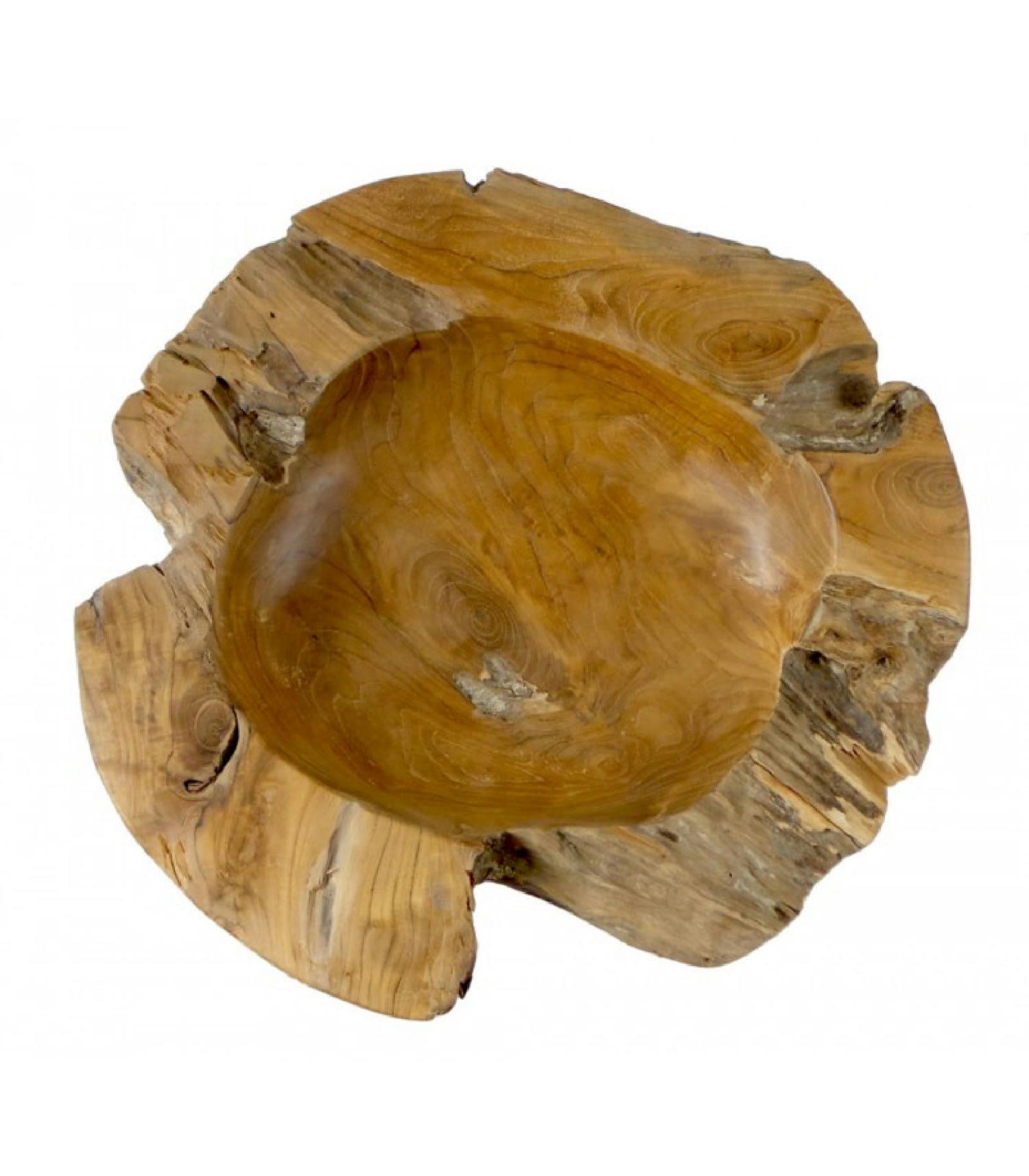 TECK - Grande coupelle décorative rond en teck D50cm