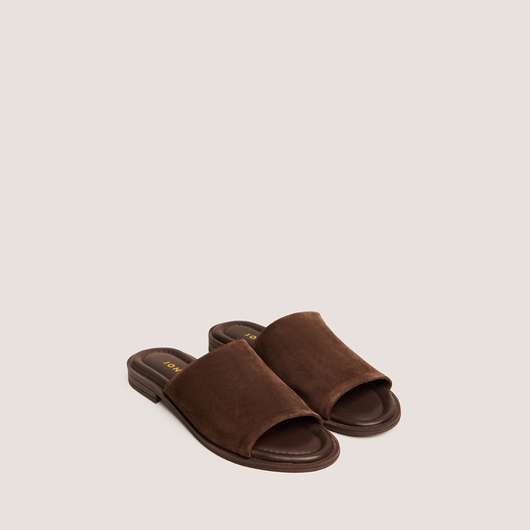Mules à semelles finesen cro?te marron | JANET