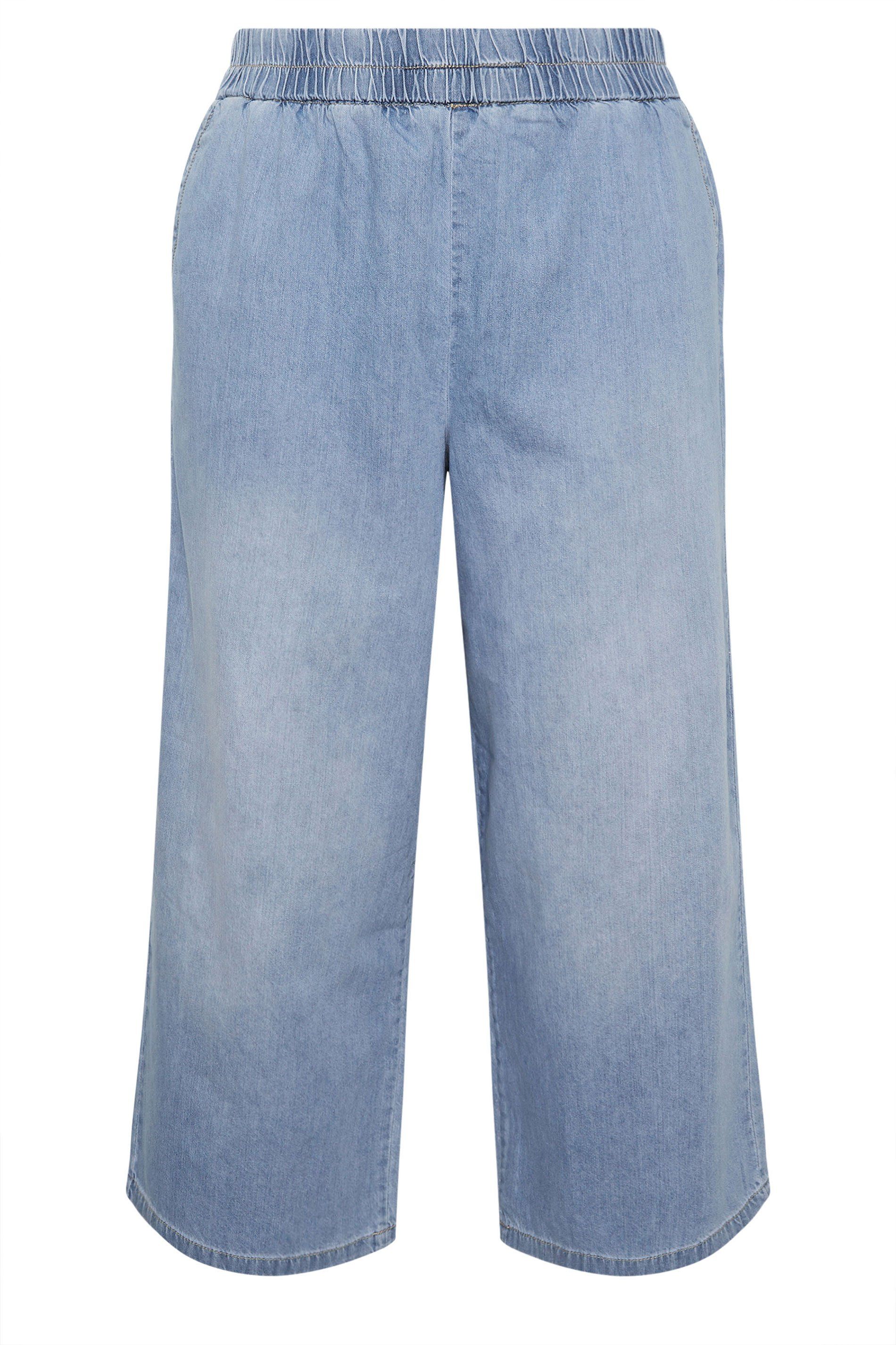 Yours Pull On Wide Leg Jeans