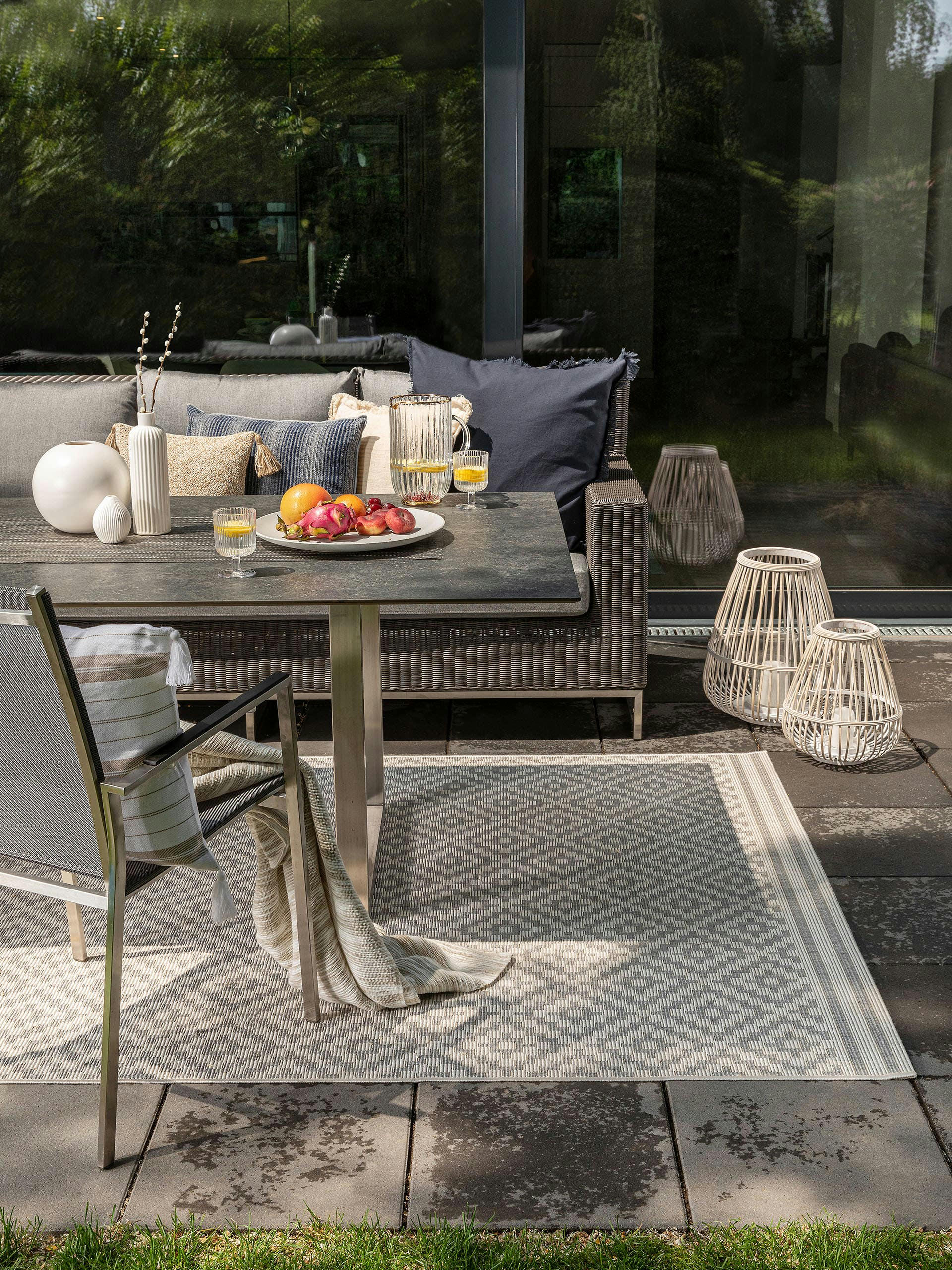 METRO - Tapis d'extérieur & intérieur gris 200x290