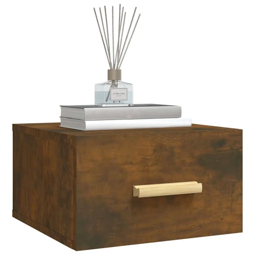 NNEVL Wall-mounted Bedside Cabinets 2 pcs Smoked Oak 35x35x20 cm