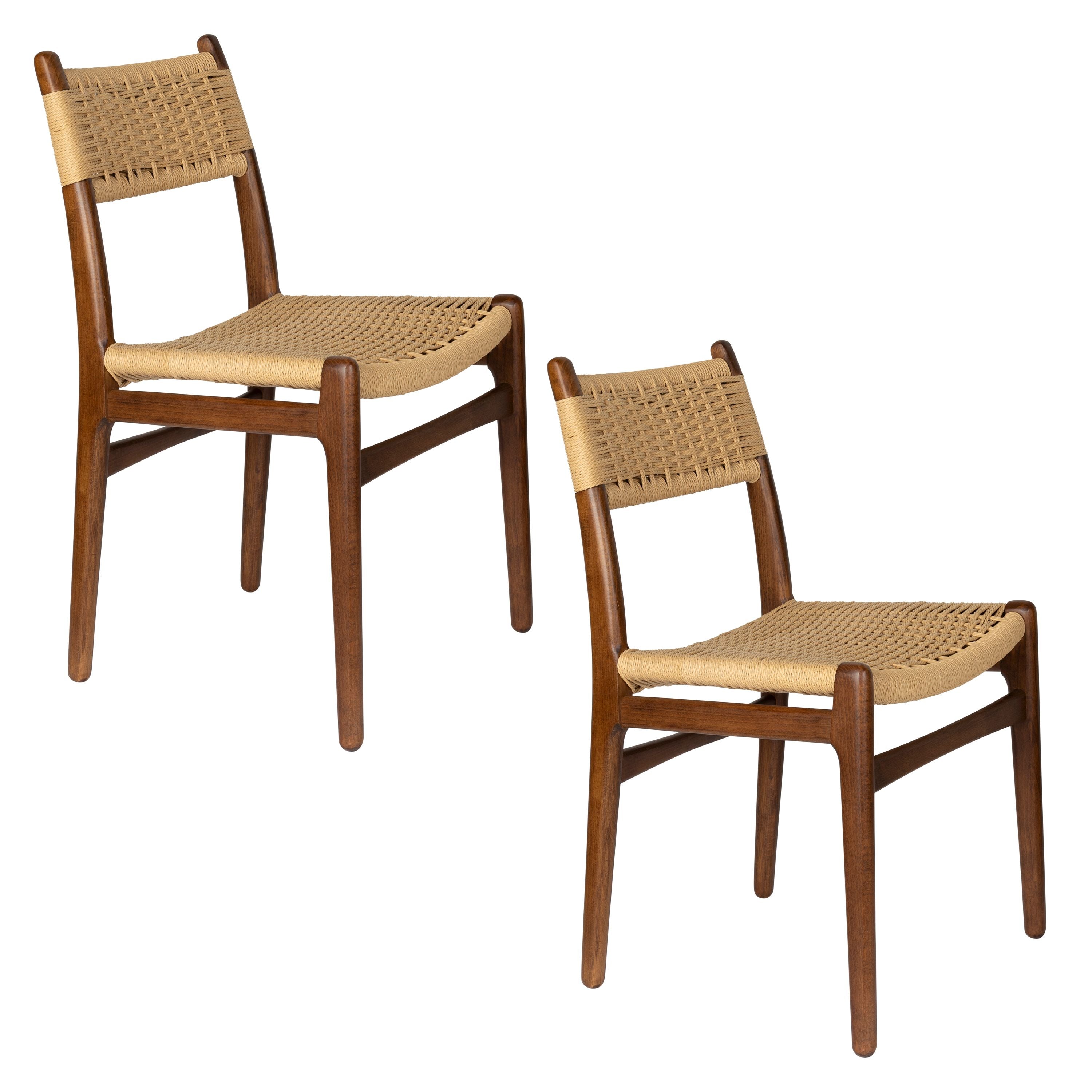 Dutchbone Cecile Eetkamerstoelen Hout in Walnoot kleur - Set van 2