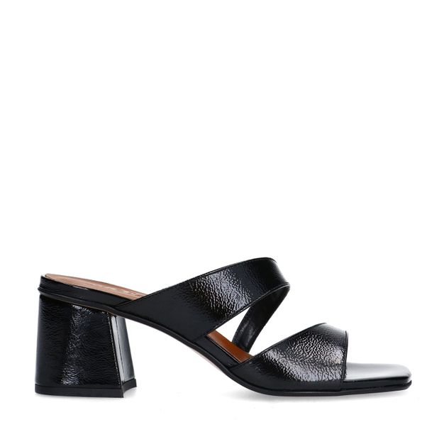 Zwarte sandalen met blokhak