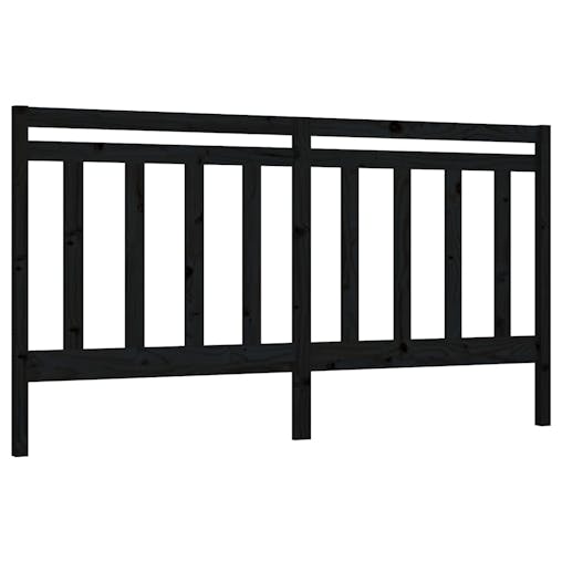 NNEVL Bed Headboard Black 186x4x100 cm Solid Wood Pine