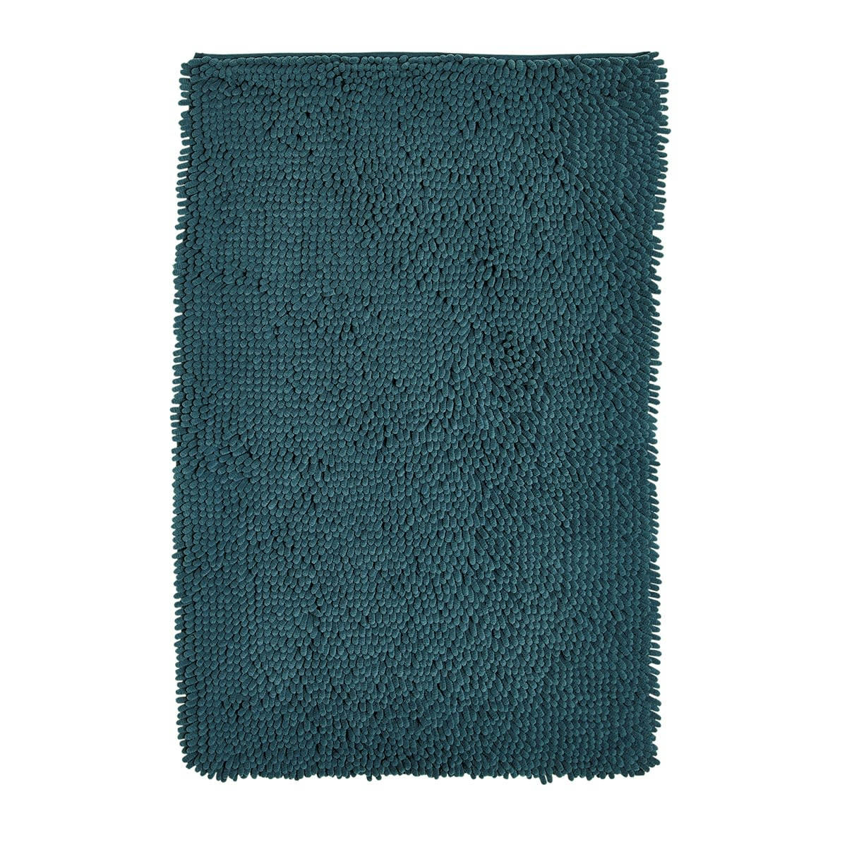 ESSENTIAL - Tapis de bain mèche uni en Polyester Bleu 50x80 cm