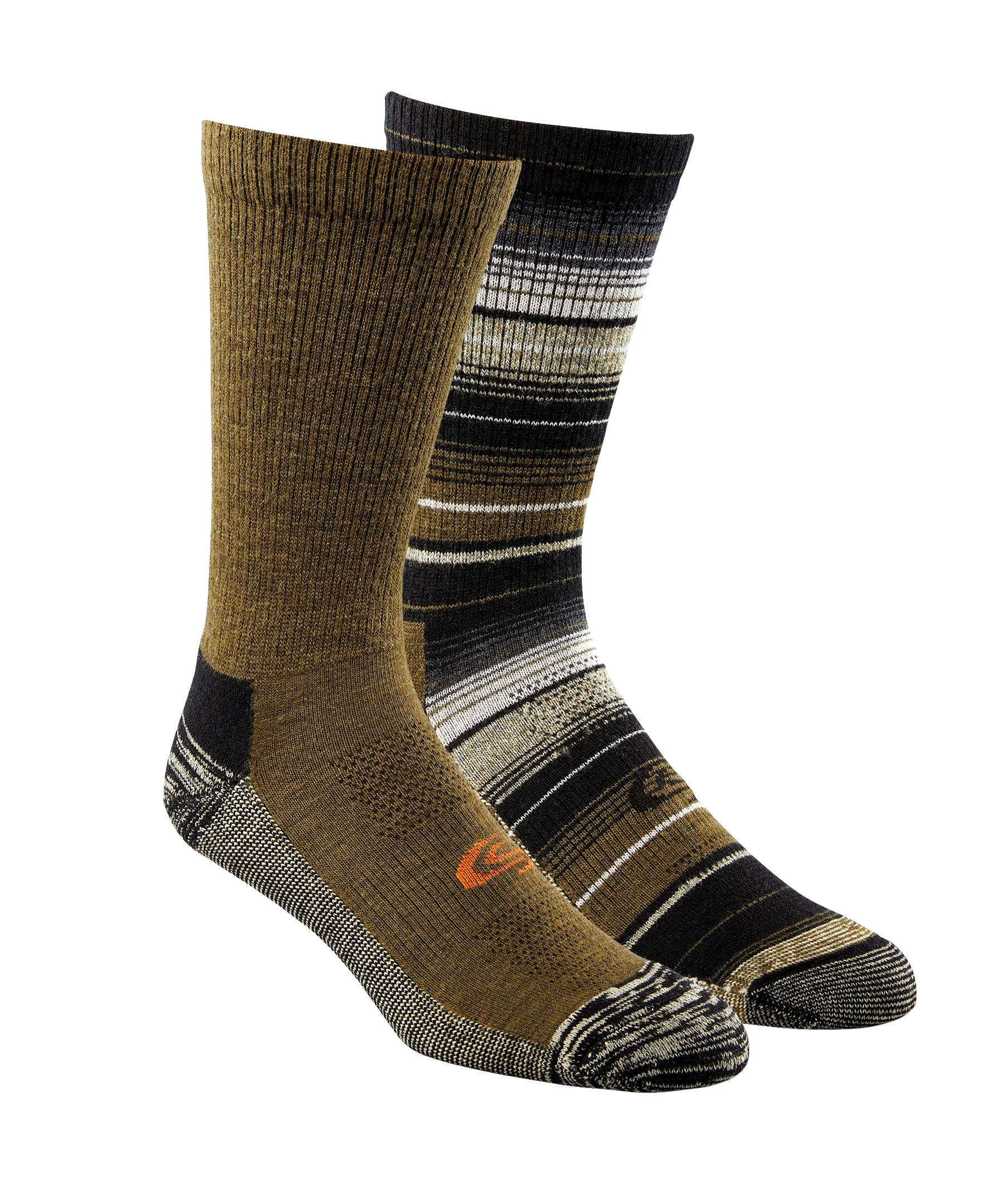 Copper Sole Men's 2 Pack Merino Wool Hiker Crew Socks