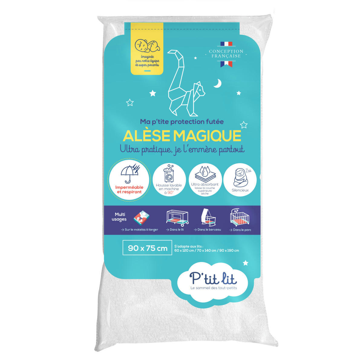 - Alèse bébé imperméable tout type de couchage lavable à 90°C