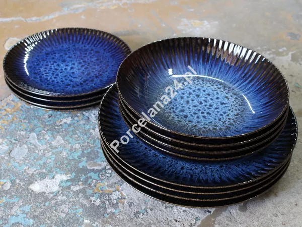 Komplet talerzy na 4 osoby (12 el.) Lubiana - Stoneware Cosmos
