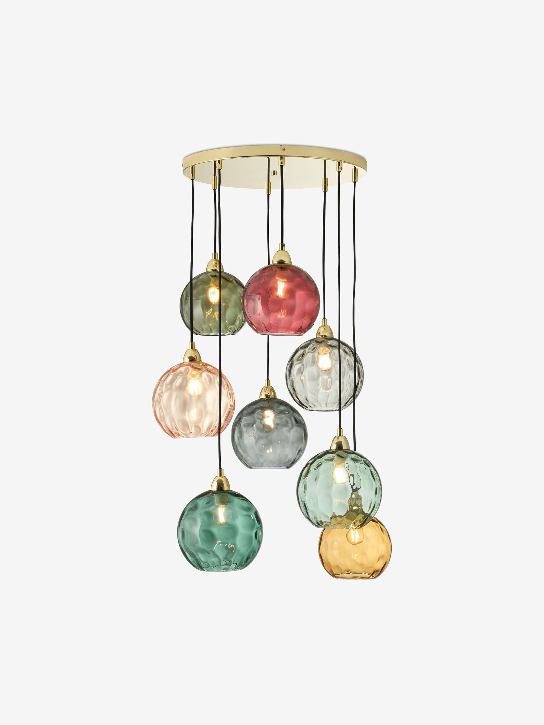 Ilaria 8 Light Cluster Pendant Ceiling Light in Green