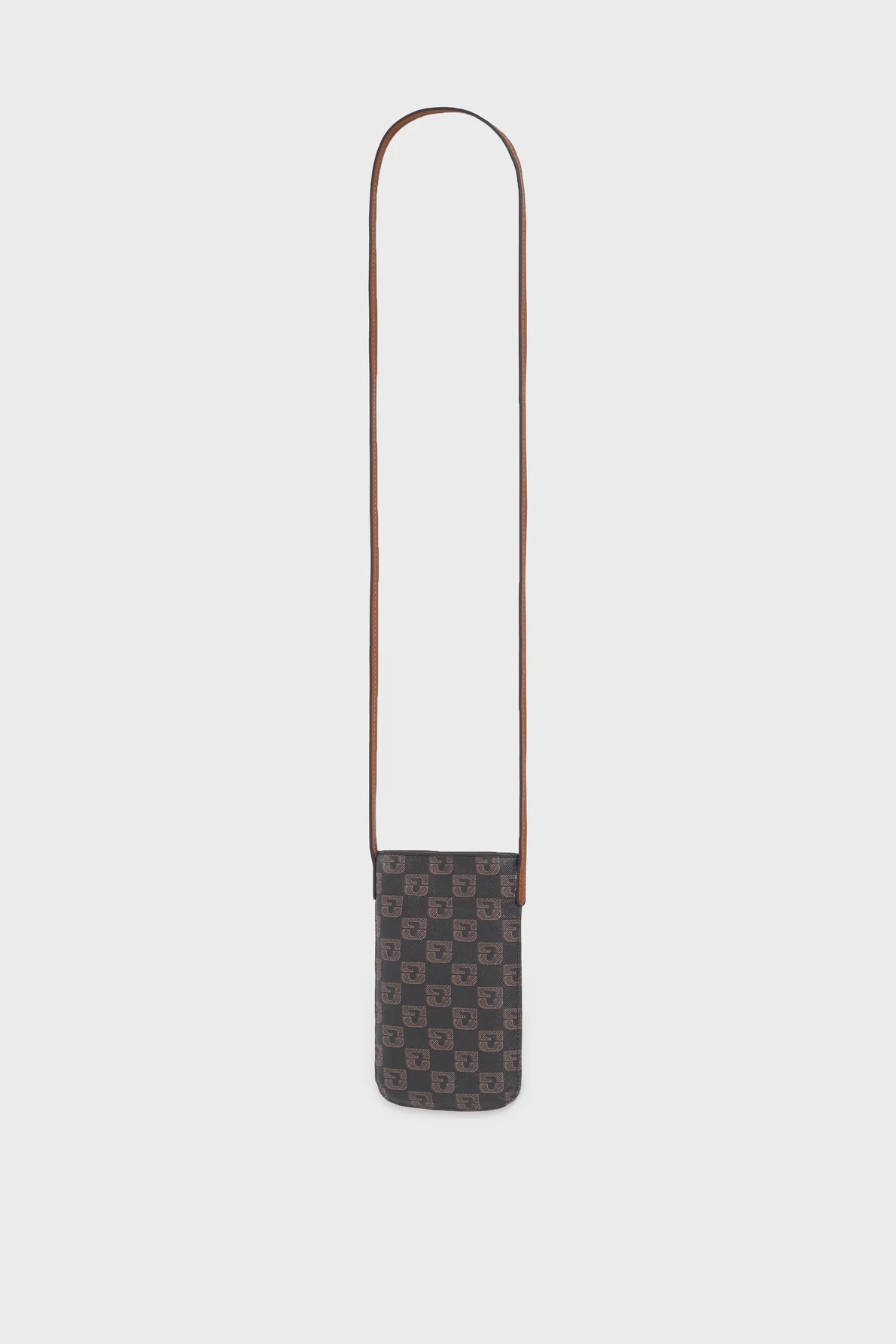 Porte téléphone en toile enduite monogrammée et cuir - LADYPHONE