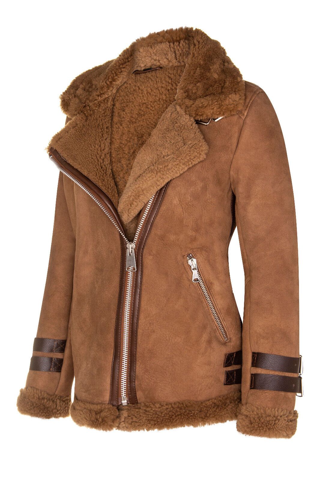 Infinity Leather Sheepskin Biker Jacket-Alamar