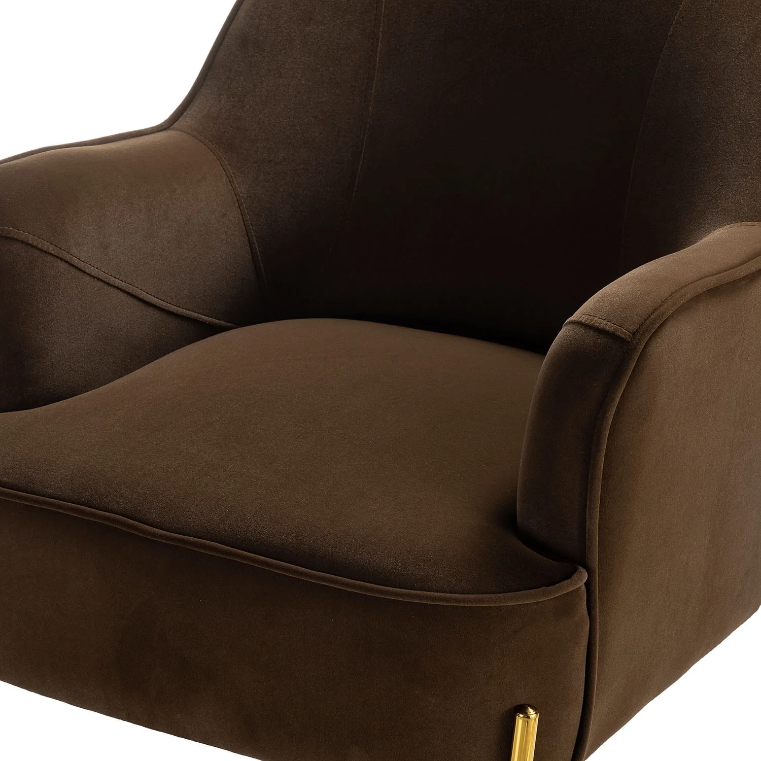 Marina Modern Velvet Accent Chair with Golden Legs Set of 2 by HULALA HOME